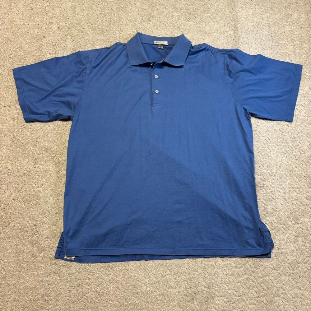 Peter Millar Men’s XL Blue Short Sleeve Golf Polo Shirt Made in Korea